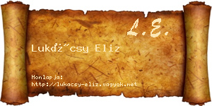 Lukácsy Eliz névjegykártya